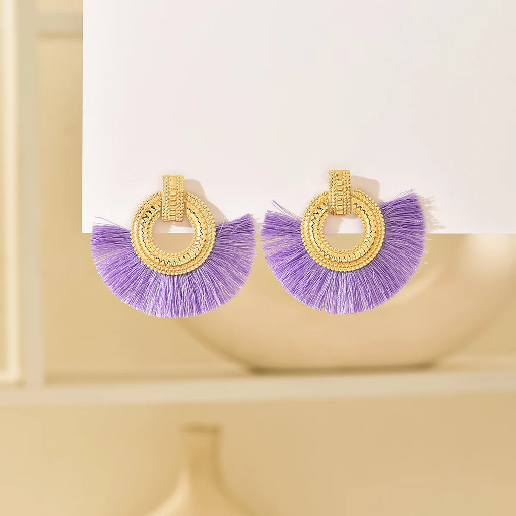 Boucles d'oreilles égyptiennes en éventail brossé