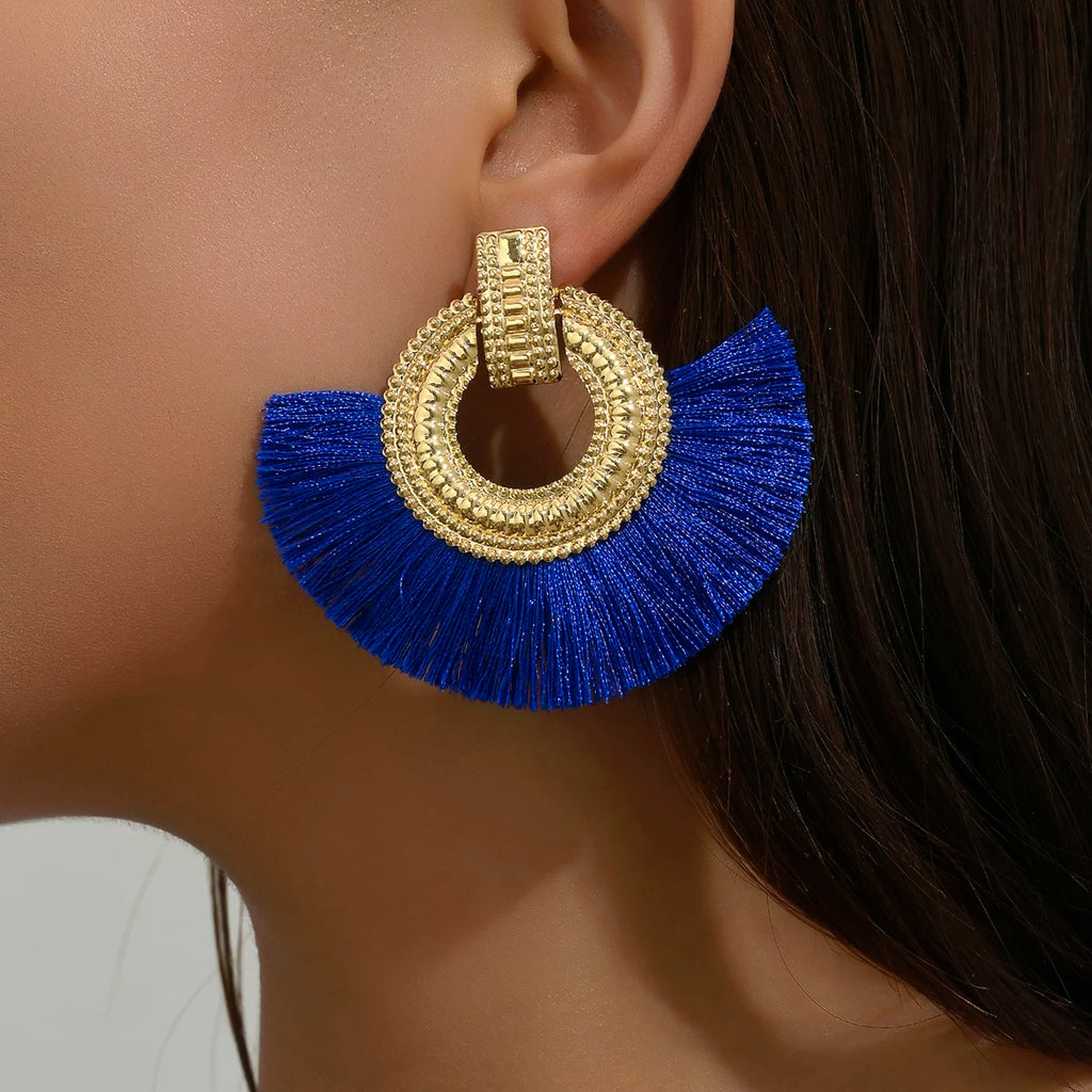 Boucles d'oreilles égyptiennes en éventail brossé