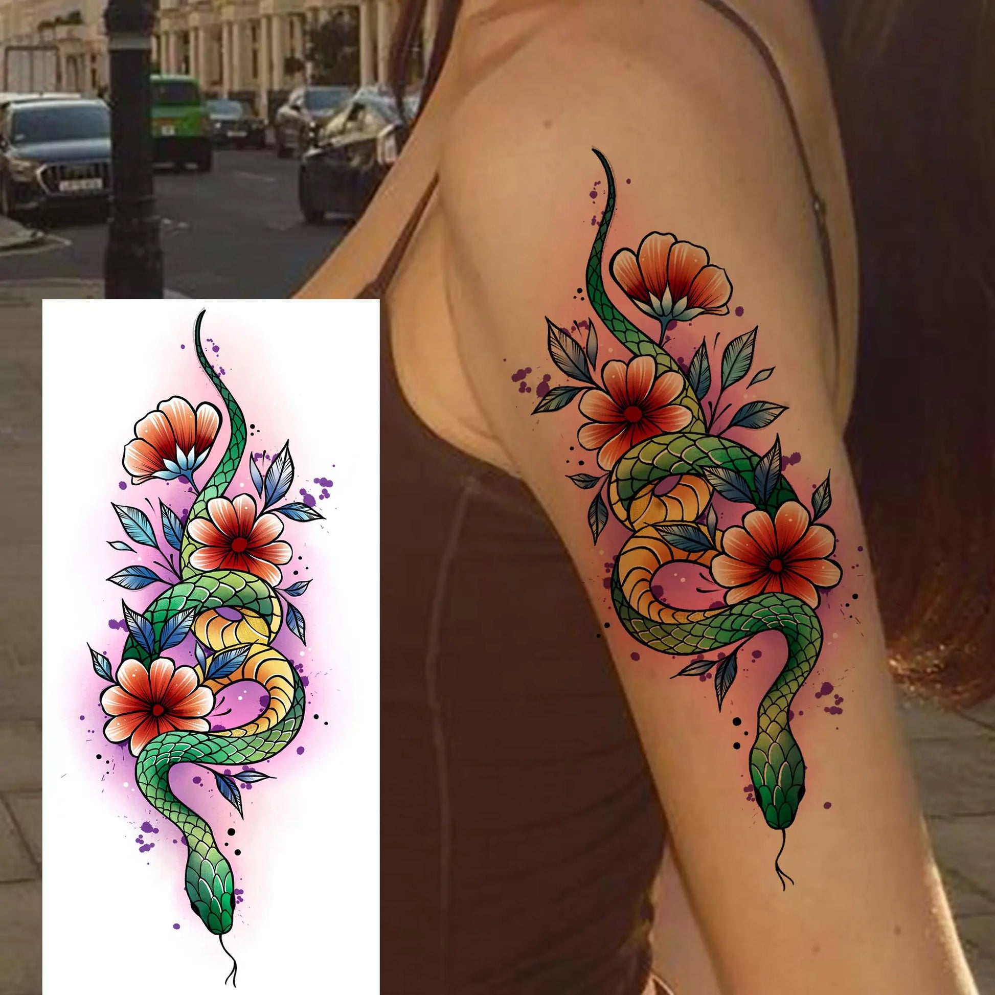 Tatouages rose serpent