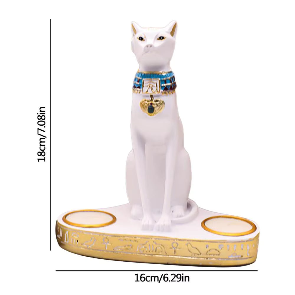 Statue Égyptienne <br> porte- Bougeoire Bastet