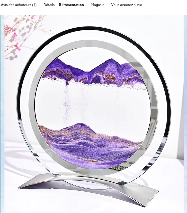 Marco de reloj de arena de vidrio<br> con paisaje de arena 3D creativo