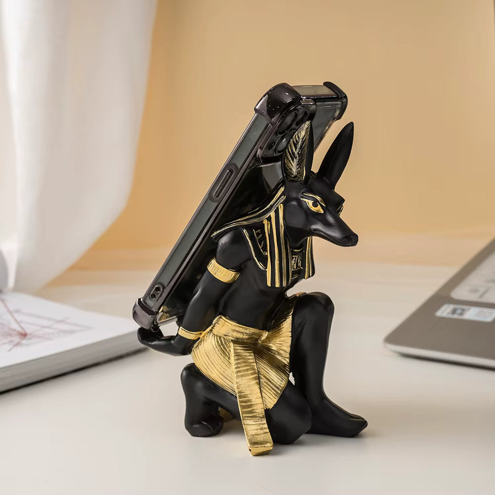 estatua egipcia<br> Portabotellas Anubis