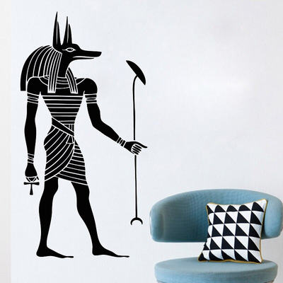 Sticker Mural Égyptien <br> Anubis avec sceptre