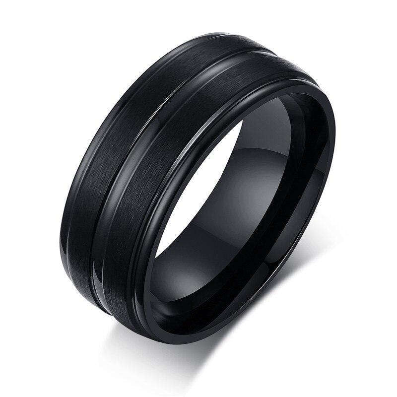 Bague homme noir mat