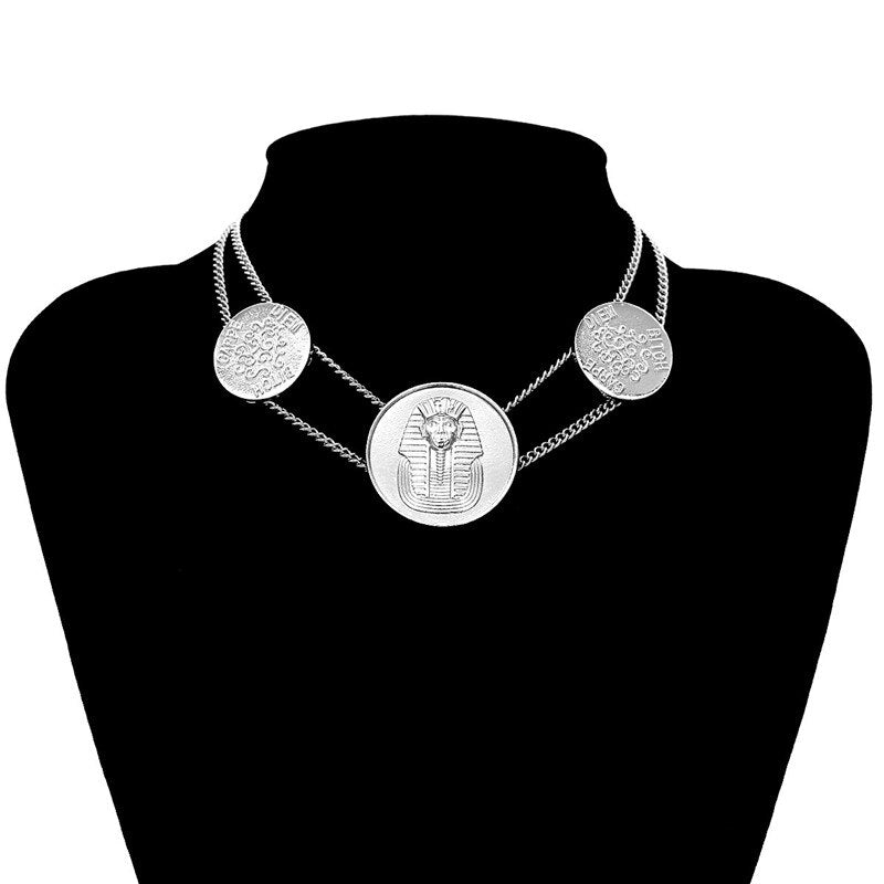 Collier Égyptien <br> Pièces Pharaon Carpe Diem