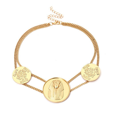 Collier Égyptien <br> Pièces Pharaon Carpe Diem