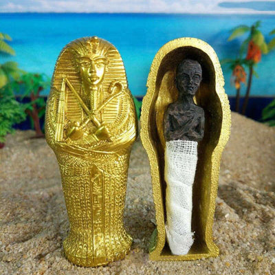 Statue Égyptienne <br> Sarcophage & Momie (9,5 cm)