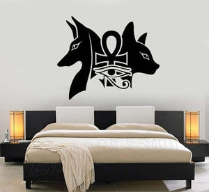 Vinilo decorativo egipcio<br> Anubis y Bastet