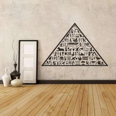 Vinilo decorativo egipcio<br> Pirámide y jeroglíficos
