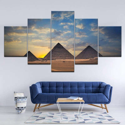 pintura egipcia<br> Pirámide del sol de la mañana