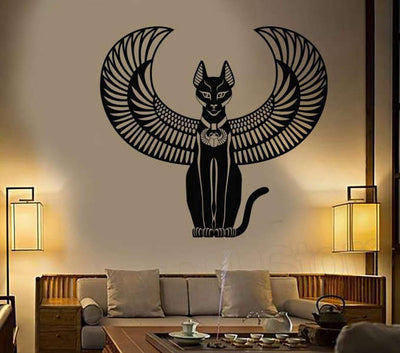 Sticker mural Égyptien <br> Bastet ailé