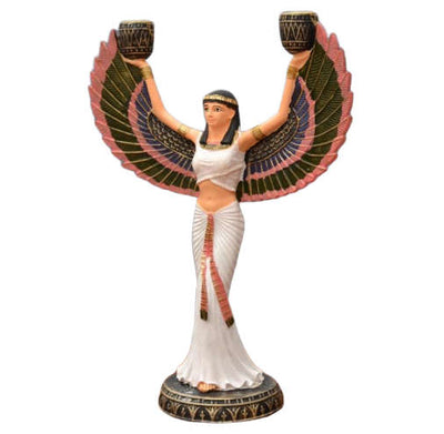 estatua egipcia<br> Candelabros Isis y Cleopatra