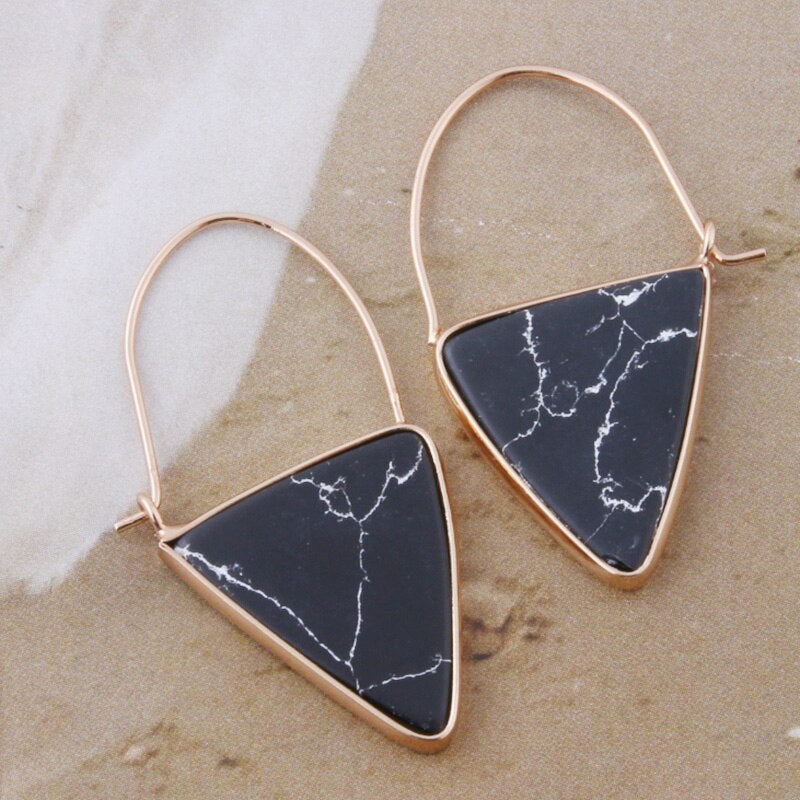 Boucle d'oreille naturelle Lapis lazuli en croissant