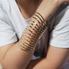 MANILAI geométrico hueco declaración pulseras joyería facetada aleación grande abierto brazaletes y pulseras para mujer brazalete