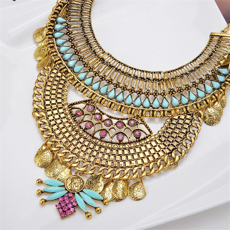 Collier plastron Or maxi lumineux