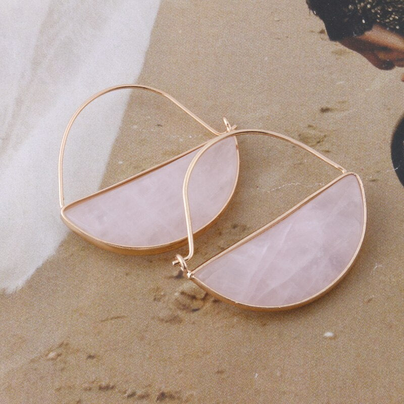 Boucle d'oreille naturelle Lapis lazuli en croissant