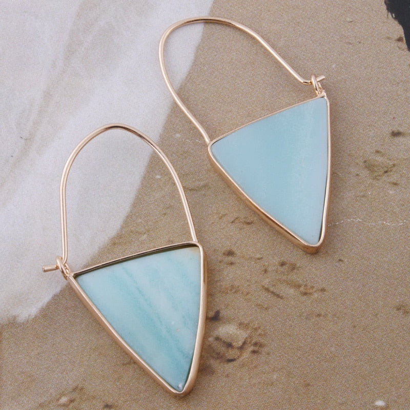 Boucle d'oreille naturelle Lapis lazuli en croissant