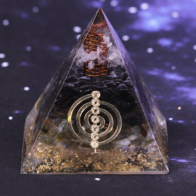 Pyramide Orgonite <br> Tourmaline Noire