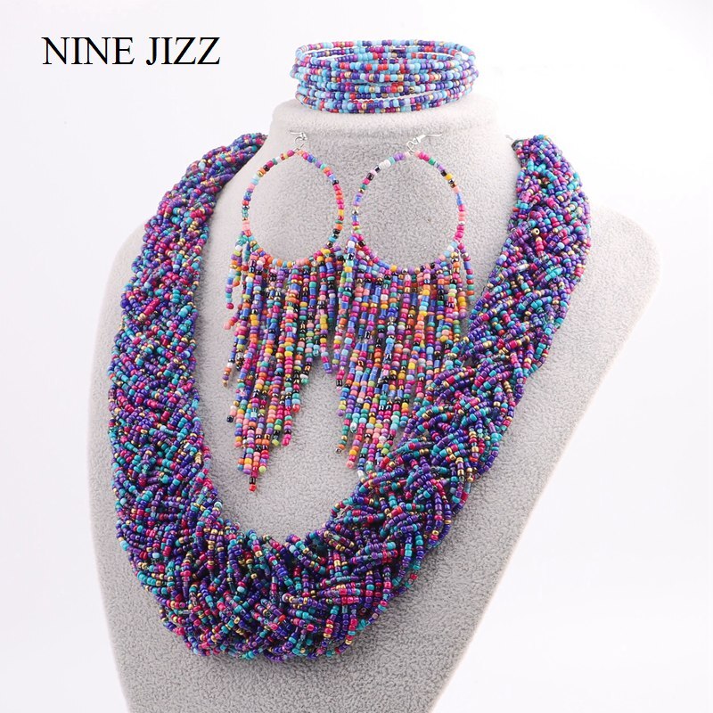 Collier plastron oasis perlé
