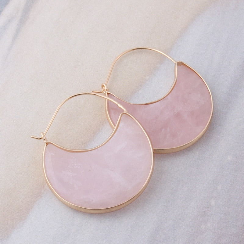 Boucle d'oreille naturelle Lapis lazuli en croissant