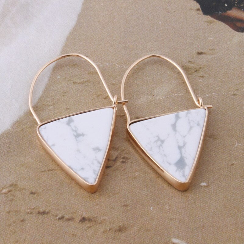 Boucle d'oreille naturelle Lapis lazuli en croissant