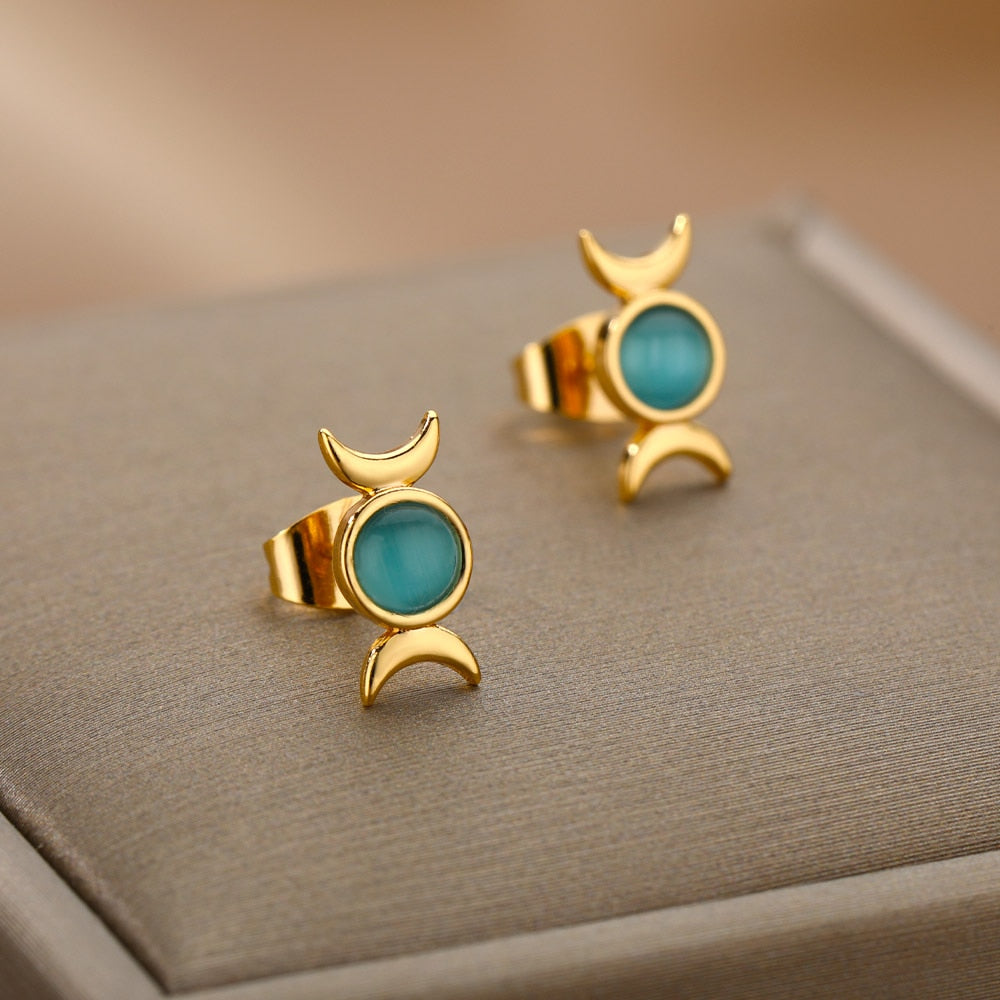 Boucle d'oreille égyptinne étoile de lune