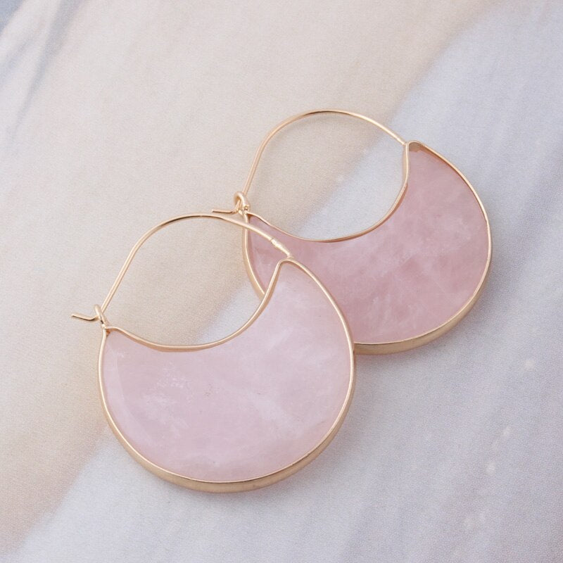 Boucle d'oreille naturelle Lapis lazuli en croissant