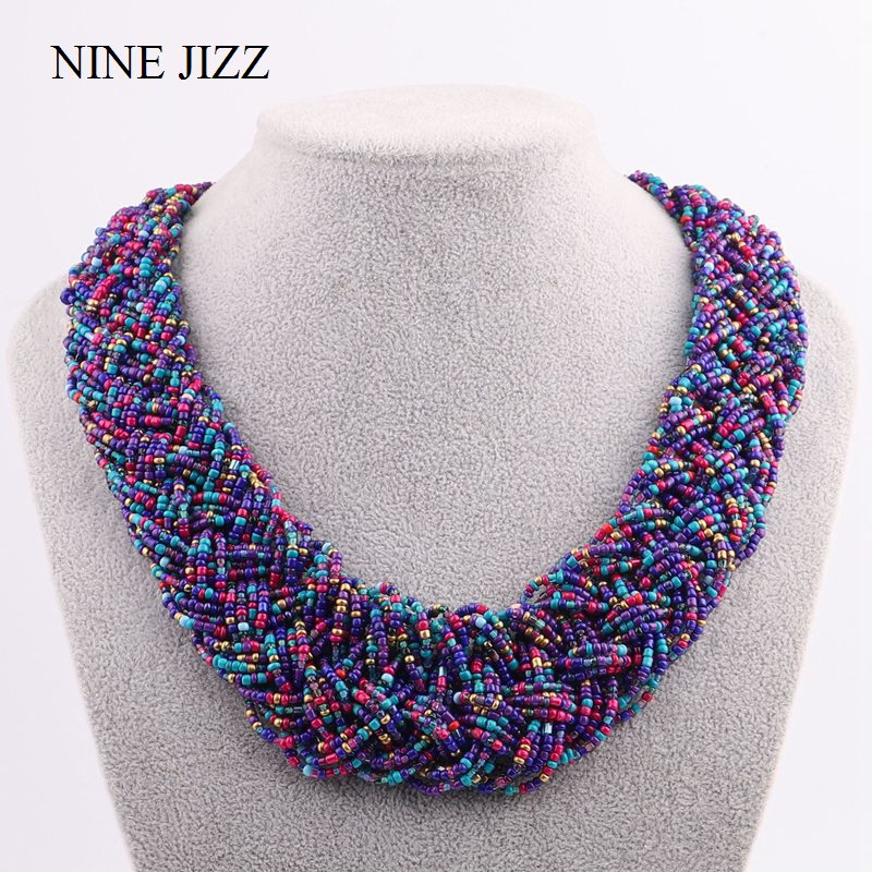 Collier plastron oasis perlé