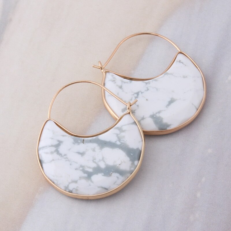 Boucle d'oreille naturelle Lapis lazuli en croissant