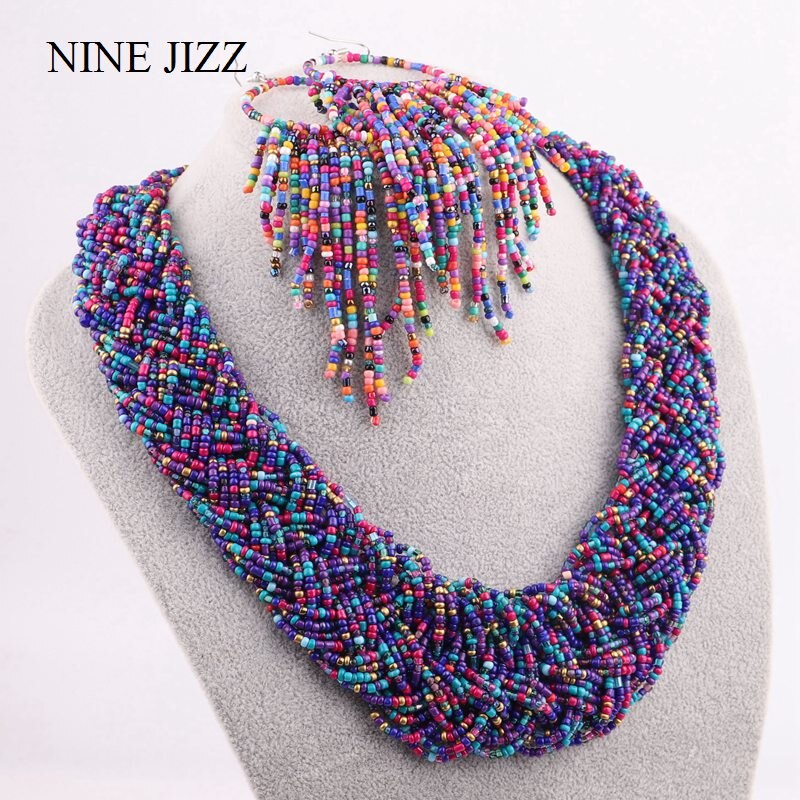 Collier plastron oasis perlé
