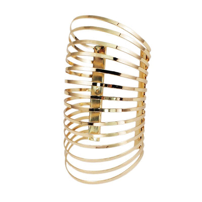 MANILAI geométrico hueco declaración pulseras joyería facetada aleación grande abierto brazaletes y pulseras para mujer brazalete