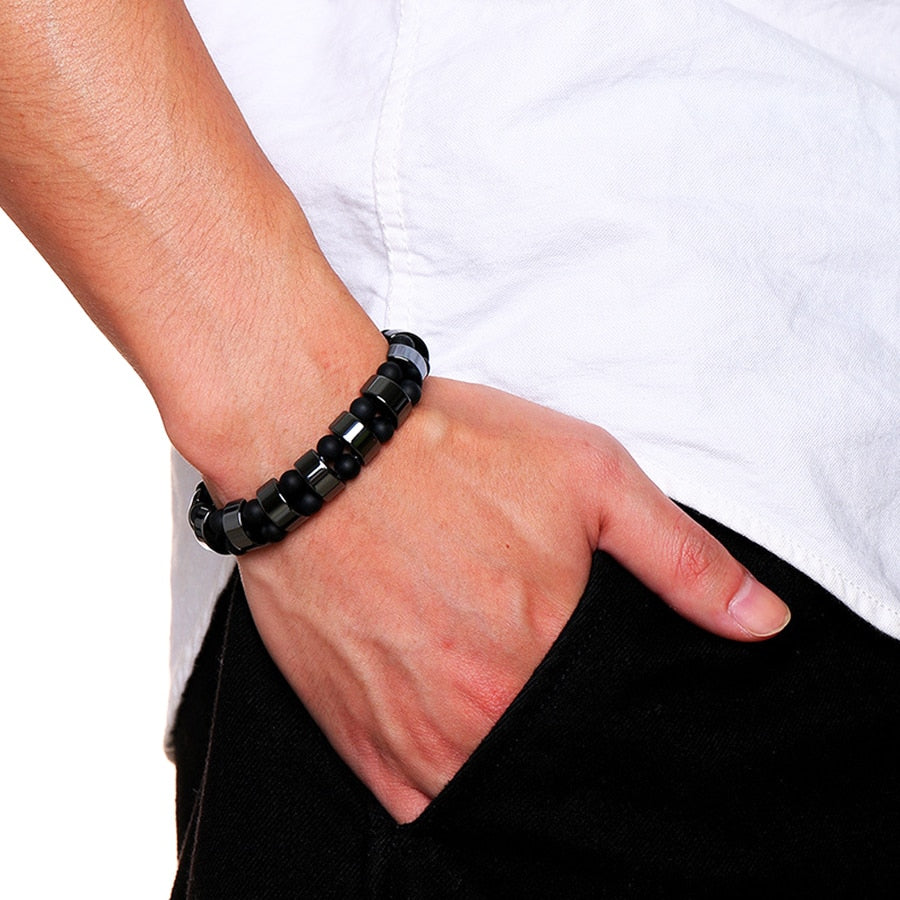 Bracelet en hématite du tigre double