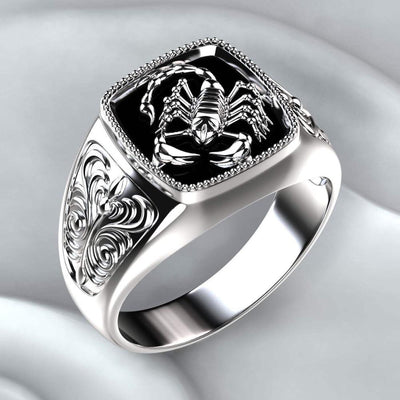 Bague Égyptienne <br> Scorpion en Argent