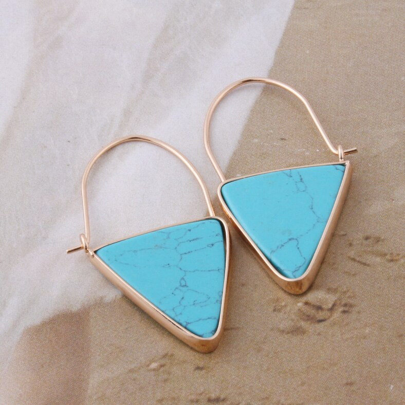 Boucle d'oreille naturelle Lapis lazuli en croissant