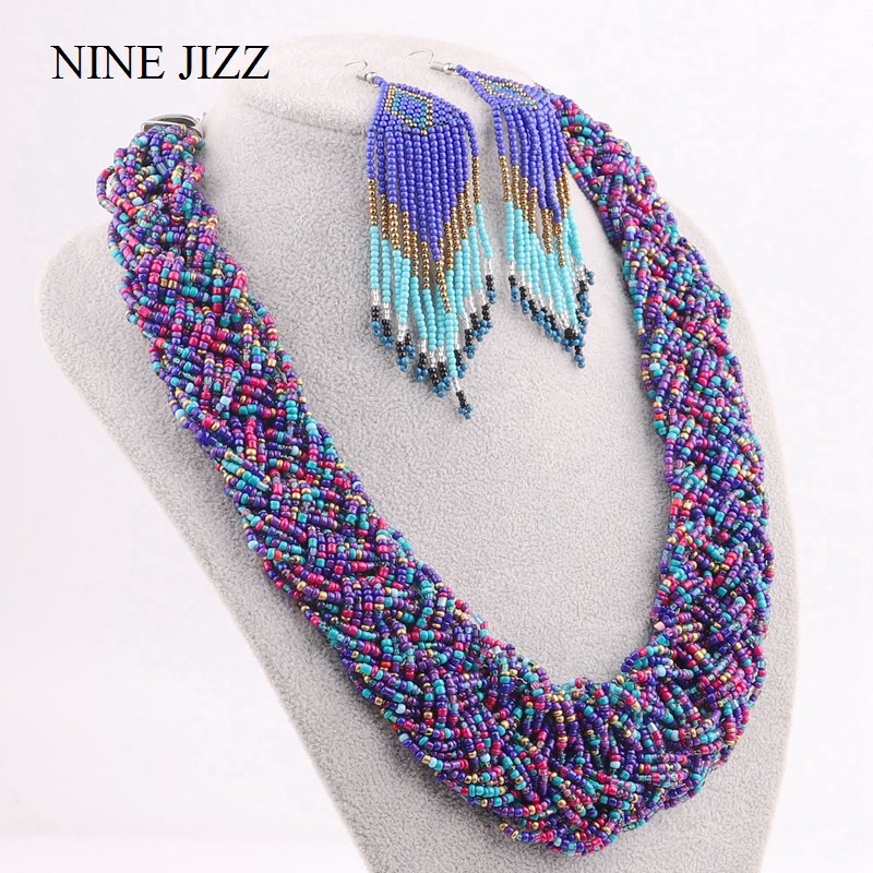 Collier plastron oasis perlé
