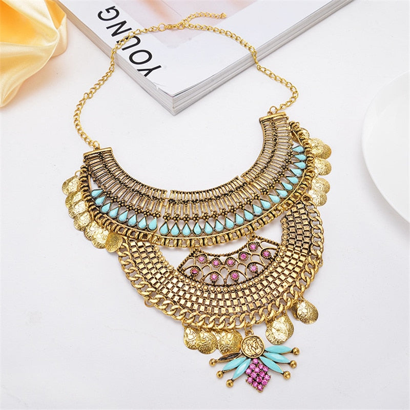 Collier plastron Or maxi lumineux