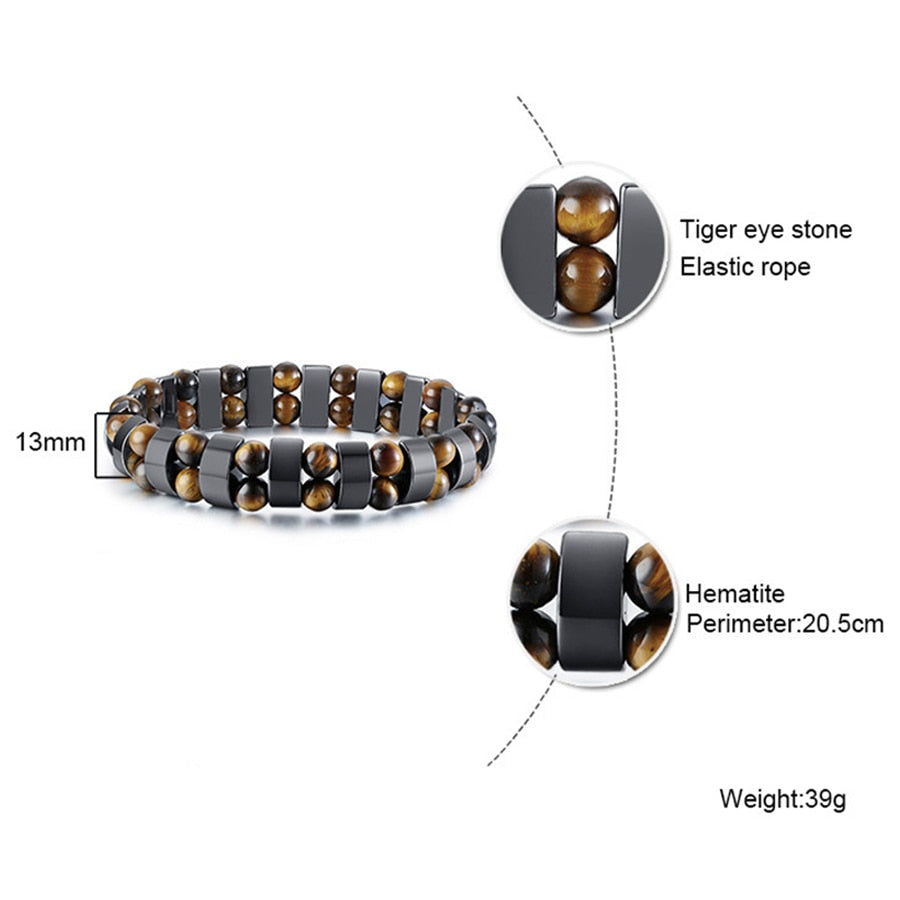 Bracelet en hématite du tigre double
