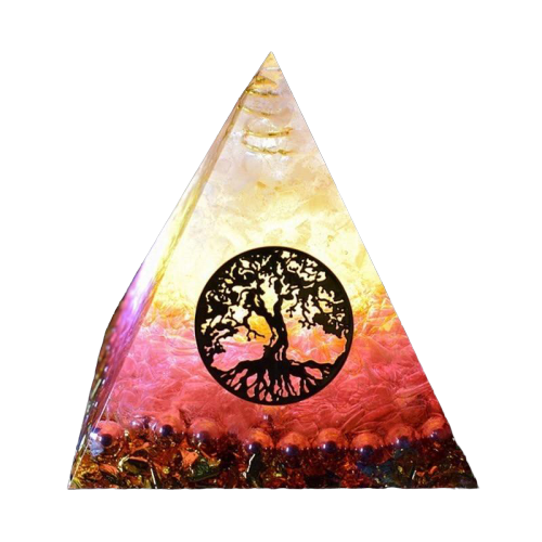 Pyramide Orgonite crystal rose