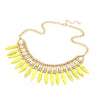 Collier plastron Bohême pierres colorées Jaune