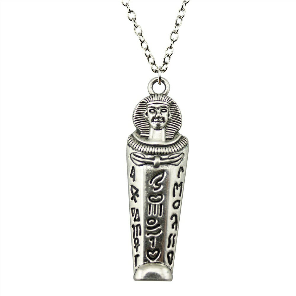 49x15mm Egyptian Pharaoh Pendant Necklace For Women Antique Silver Color Vintage Necklace Jewelry Accessories | Egypte Antique Shop