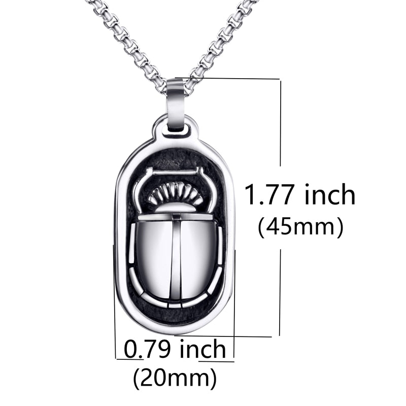 Collier Pendentif Égyptien – Scarabée & Œil d’Horus