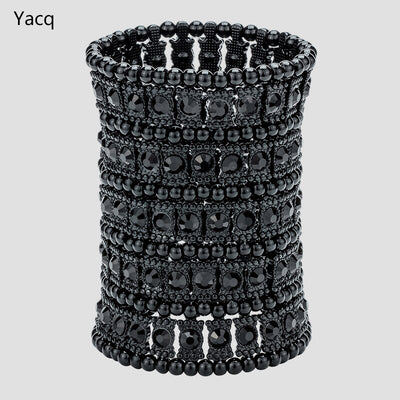 YACQ, brazalete elástico multicapa, pulsera de cristal para mujer, boda, novia, joyería de moda, regalos para su esposa B13, venta al por mayor, triangulación de envíos