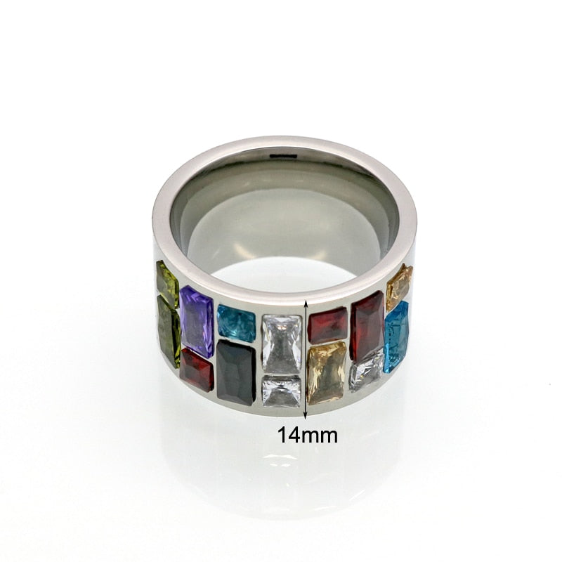 Bague en cristal multicolore