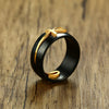 anillo egipcio<br> Ankh dorado (negro)