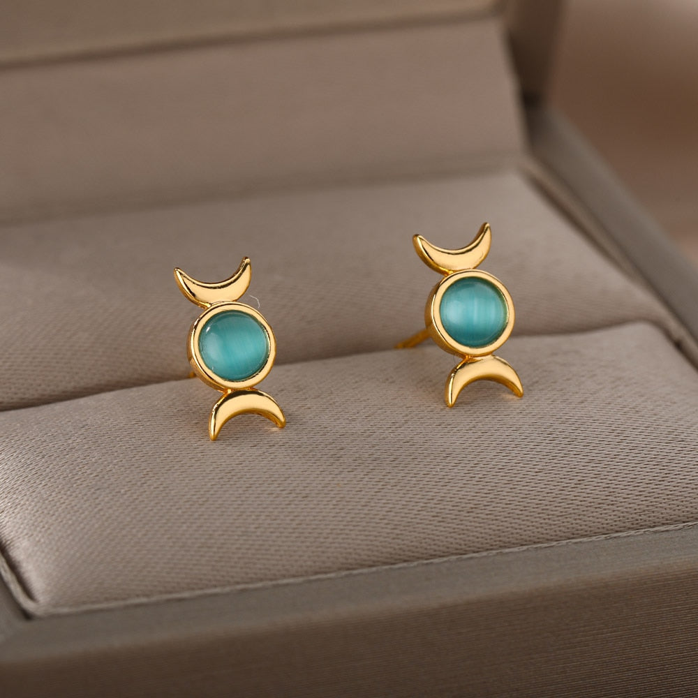 Boucle d'oreille égyptinne étoile de lune