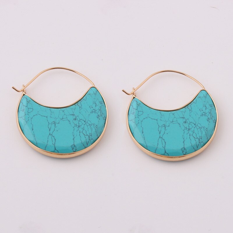 Boucle d'oreille naturelle Lapis lazuli en croissant