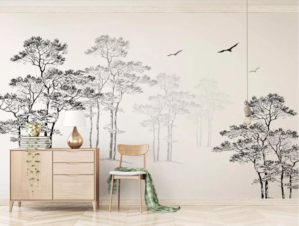 Papier peint Mural 3D foret exotique du Oasis