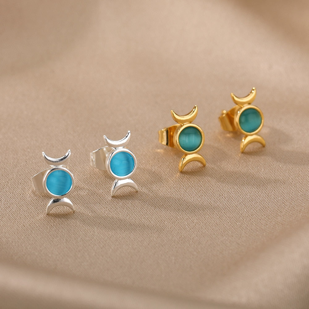 Boucle d'oreille égyptinne étoile de lune