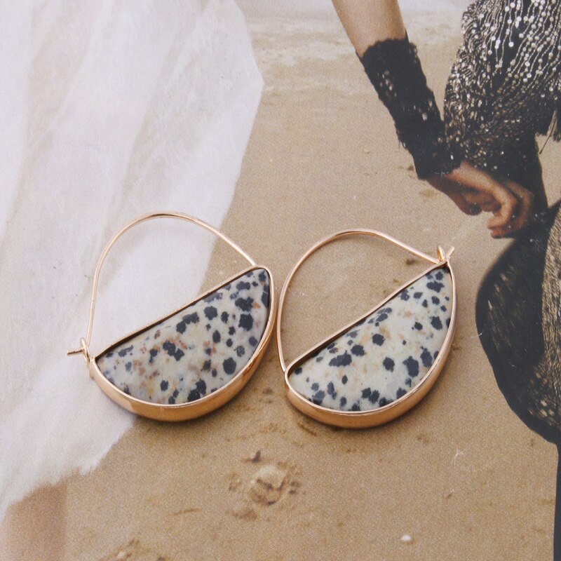 Boucle d'oreille naturelle Lapis lazuli en croissant