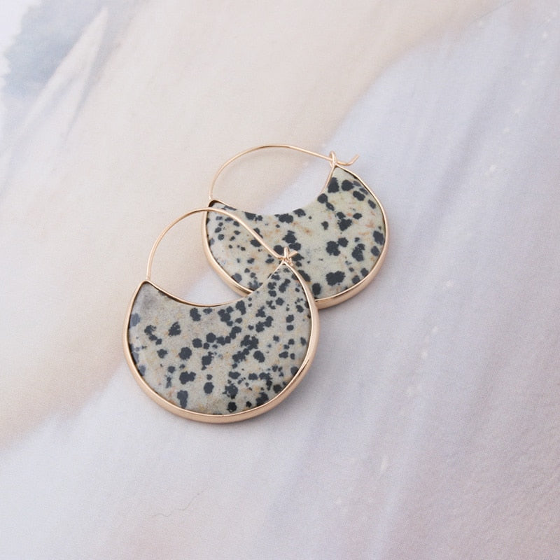 Boucle d'oreille naturelle Lapis lazuli en croissant